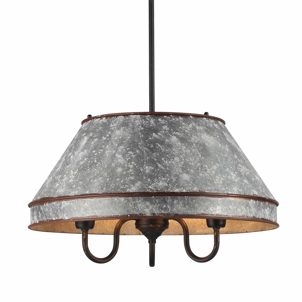 Wry Lighting Jasper 3-light Pendant in Antique Black Iron
